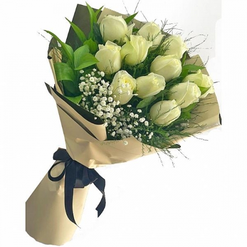 11 Beyaz Gül Buketi