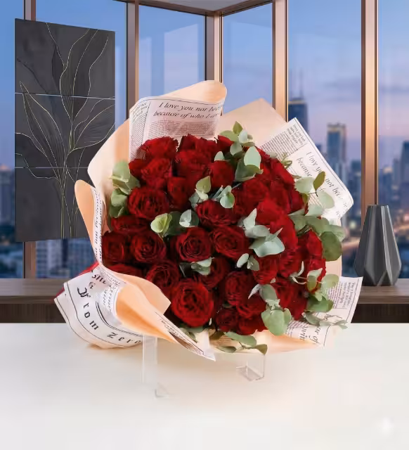 50 Kırmızı Gül Çiçek Demeti