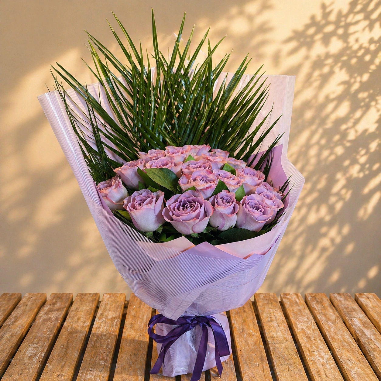Premium 21’li Lila Gül Buketi – Şık Tasarım
